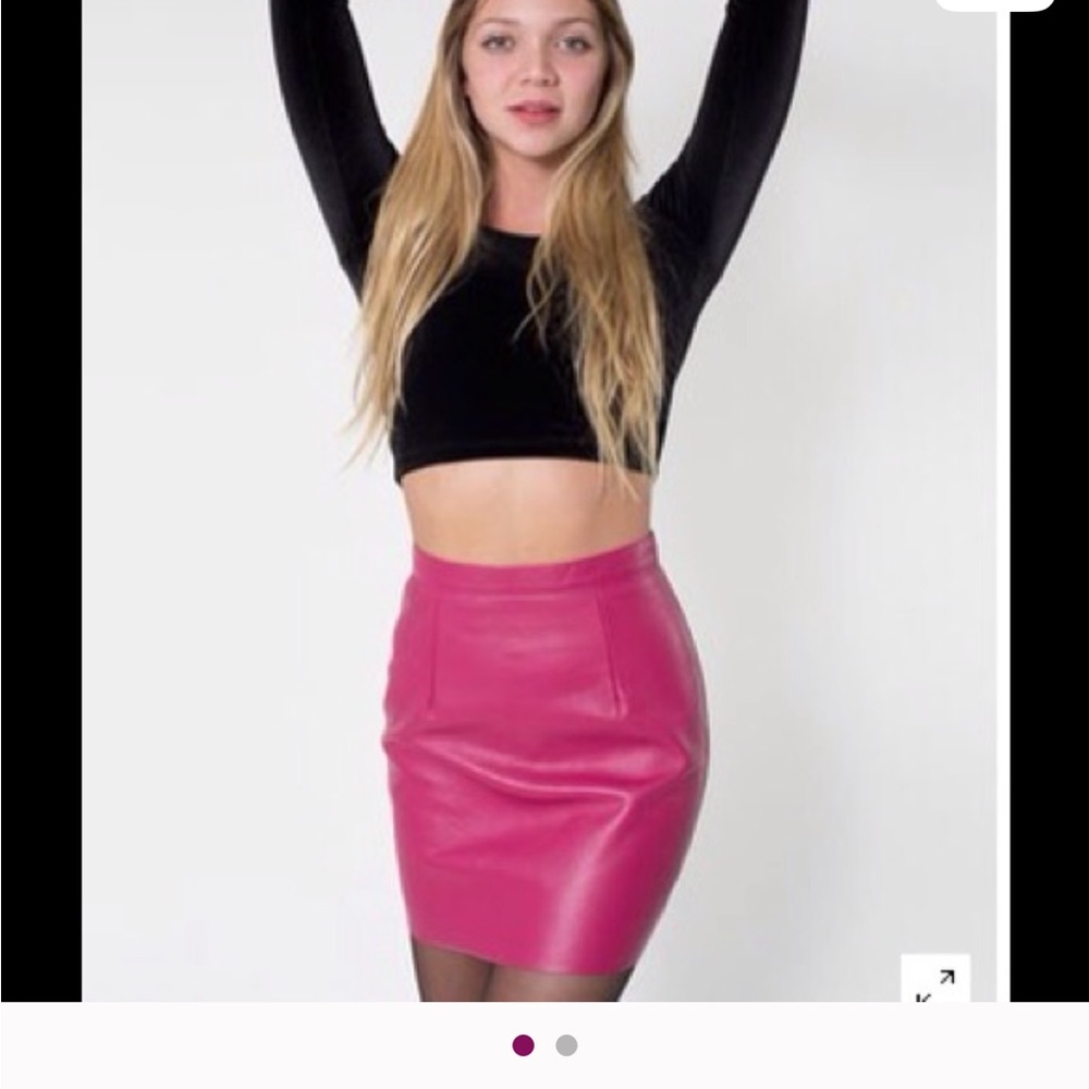Vintage American Apparel lime green leather pencil skirt - Picture 12 of 12